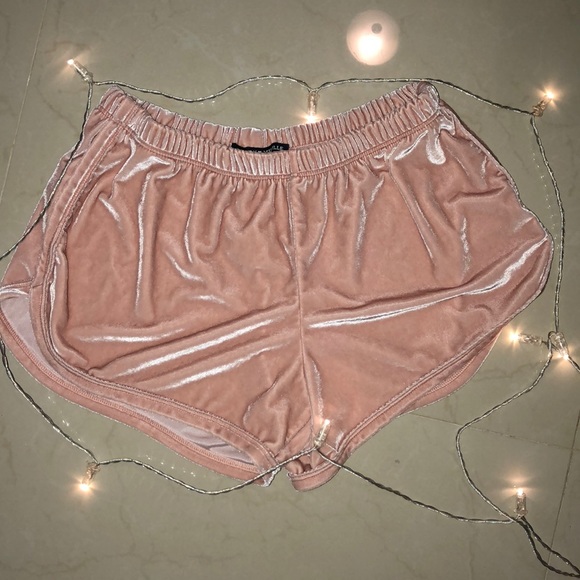 Brandy Melville Pants - pink lisette velvet shorts from brandy